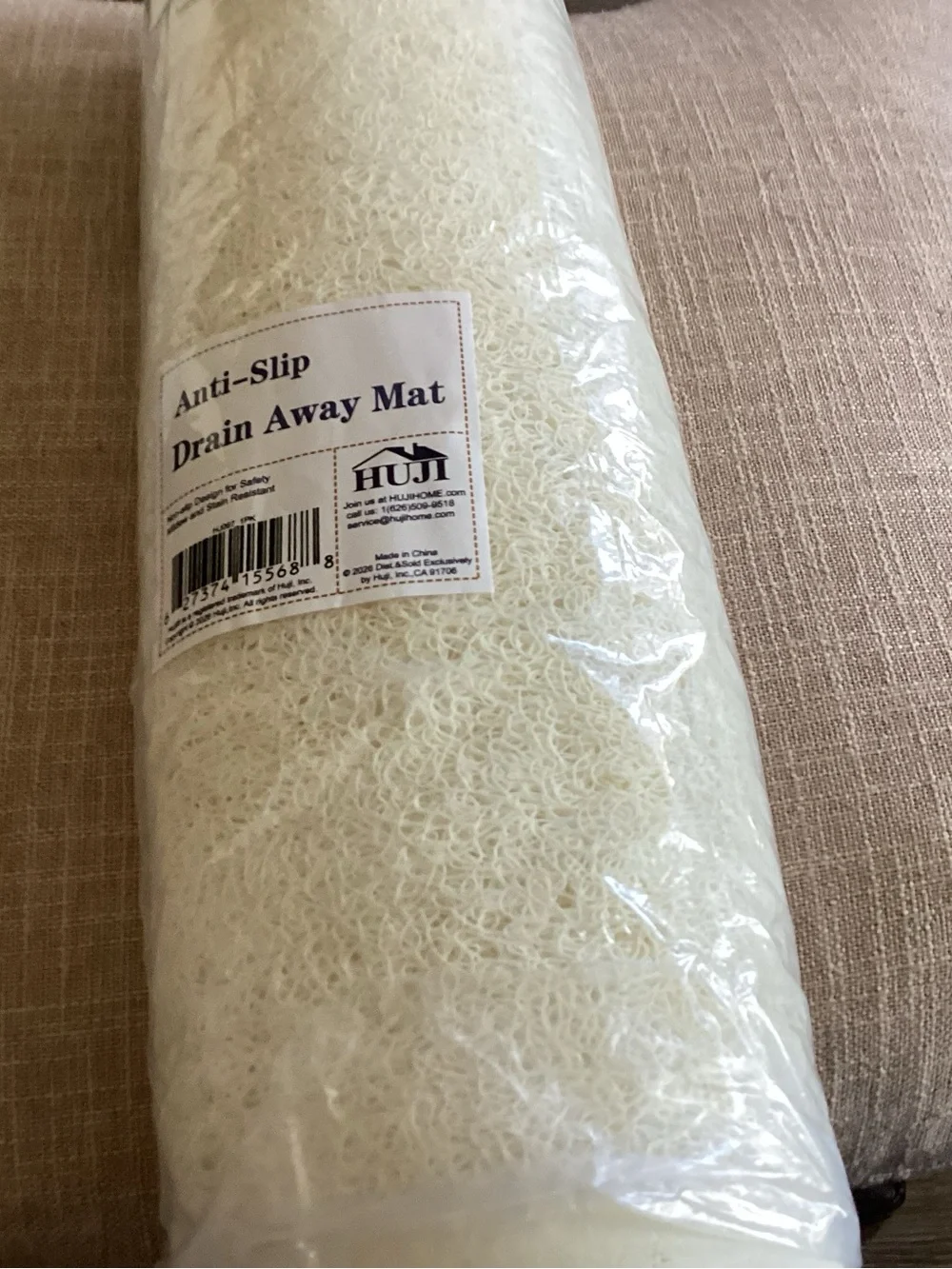 White Anti-Slip Drain Away Bath Mat